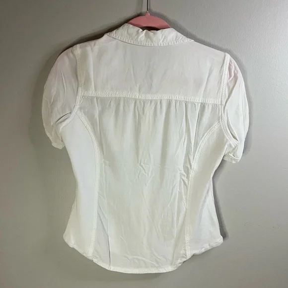 Guess White Short Sleeve Button Down Shirt - Picture 2 of 12